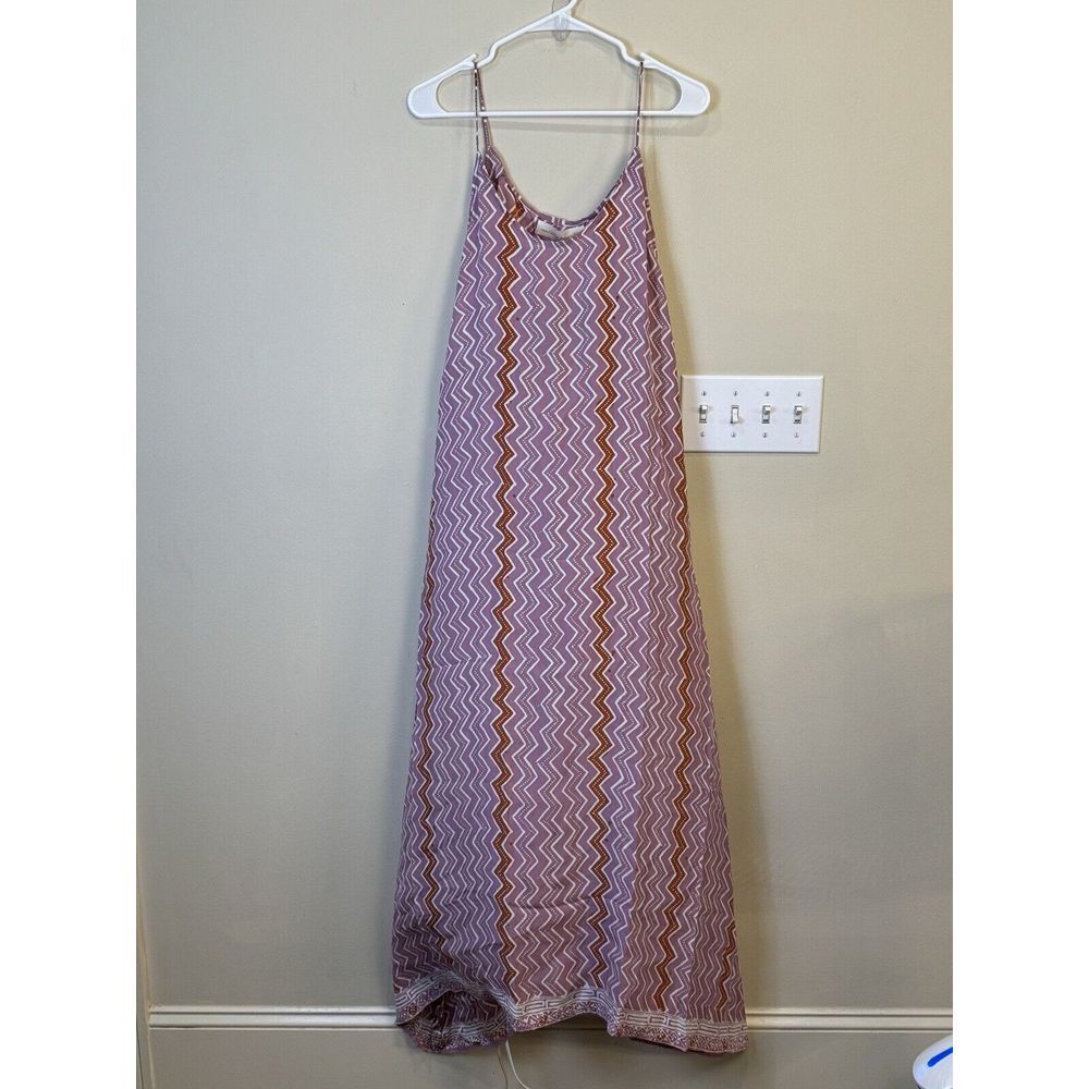 Natalie Martin Pink and Orange Zigzag Maxi Dress